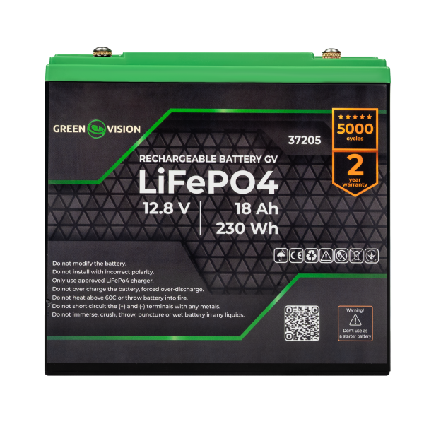 Акумулятор LiFePO4 12V 18 Ah (230 Wh) для систем зберігання енергії з високим ККД та тривалим терміном експлуатації Акумулятор LiFePO4 12V 18 Ah (230 Wh) для систем зберігання енергії з високим ККД та тривалим терміном експлуатації