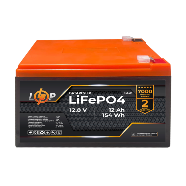 Акумулятор LP LiFePO4 12V (12,8V) - 12 Ah (154Wh) Акумулятор LP LiFePO4 12V (12,8V) - 12 Ah (154Wh)