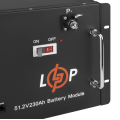 Акумулятор LP LiFePO4 48V (51,2V) - 230 Ah (11776Wh) (Smart BMS 200A) з LCD RM RS485/CAN Акумулятор LP LiFePO4 48V (51,2V) - 230 Ah (11776Wh) (Smart BMS 200A) з LCD RM RS485/CAN