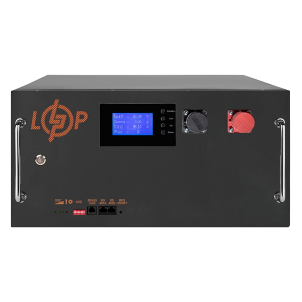 Акумулятор LP LiFePO4 51,2V - 160 Ah (8192Wh) (BMS SP 150A/100А) RM RS485/CAN LCD BL Акумулятор LP LiFePO4 51,2V - 160 Ah (8192Wh) (BMS SP 150A/100А) RM RS485/CAN LCD BL