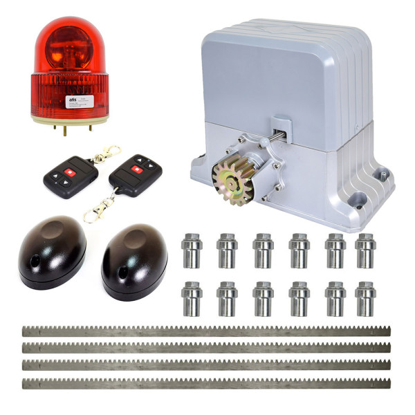 Комплект автоматики для відкатних воріт вагою до 1800 кг Weilai DGY1800Pro kit з сигнальною лампою, ІЧ-бар'єром і рейками Комплект автоматики для відкатних воріт вагою до 1800 кг Weilai DGY1800Pro kit з сигнальною лампою, ІЧ-бар'єром і рейками