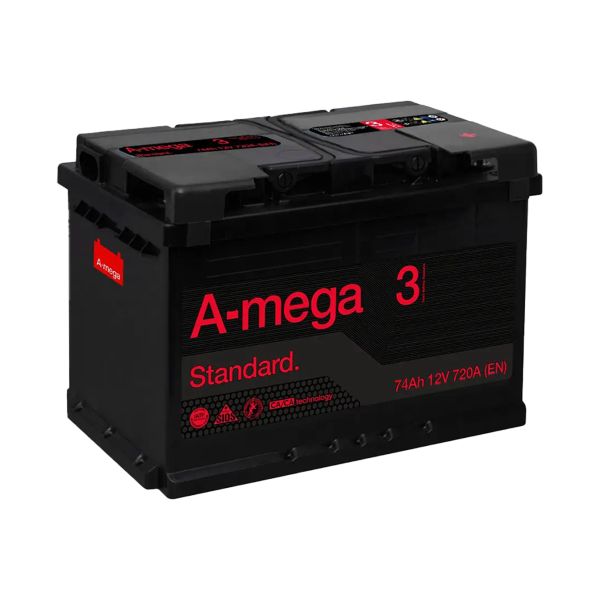Акумулятор авто Мегатекс A-mega Standard (М3) 6СТ-74-АЗ (лев) ТХП 720 Акумулятор авто Мегатекс A-mega Standard (М3) 6СТ-74-АЗ (лев) ТХП 720
