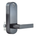 Биометрический замок Trinix TRL-5107BTF Black Right с Bluetooth для металлических и деревянных дверей, считыватель отпечатков пальцев и Mifare, врезной монтаж Биометрический замок Trinix TRL-5107BTF Black Right с Bluetooth для металлических и деревянных дверей, считыватель отпечатков пальцев и Mifare, врезной монтаж