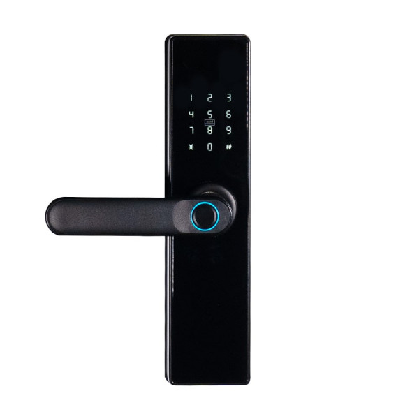 Биометрический замок Trinix TRL-5402BTF Black с Bluetooth и считывателем отпечатков пальцев для автономной защиты дверей толщиной 35-55 мм Биометрический замок Trinix TRL-5402BTF Black с Bluetooth и считывателем отпечатков пальцев для автономной защиты дверей толщиной 35-55 мм
