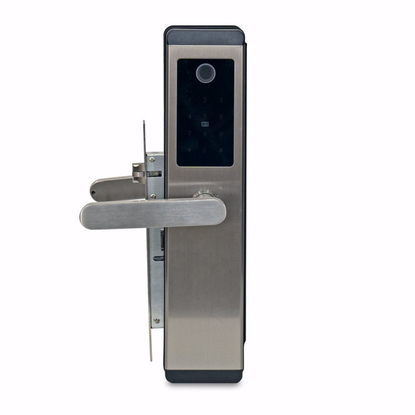 Биометрический замок Trinix TRL-5304BTF Silver с Bluetooth для деревянных и металлических дверей, считыватель отпечатков пальцев и карт Mifare 13.56 МГц Биометрический замок Trinix TRL-5304BTF Silver с Bluetooth для деревянных и металлических дверей, считыватель отпечатков пальцев и карт Mifare 13.56 МГц