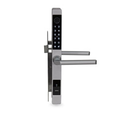 Біометричний автономний замок Trinix TRL-5105BTF Silver Right з Bluetooth для дверей, зчитувач відбитків пальців та карт Mifare 13.56 МГц
