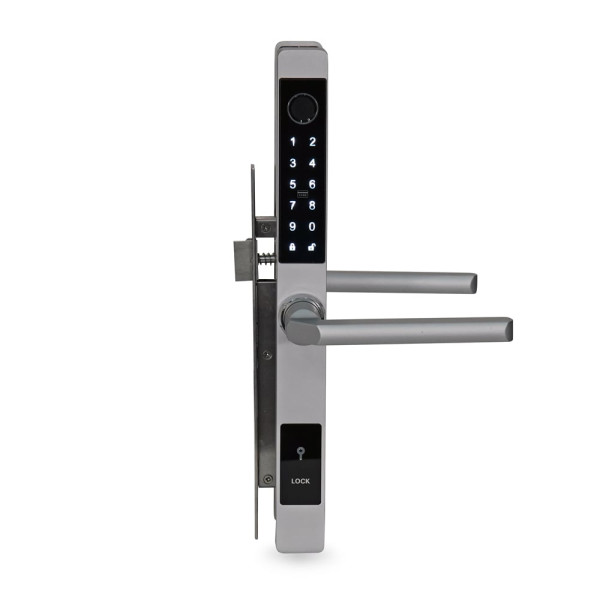 Замок биометрический Trinix TRL-5105BTF Silver Right с Bluetooth для дверей 35-90 мм, считыватель отпечатков пальцев и карт Mifare, врезной монтаж Замок биометрический Trinix TRL-5105BTF Silver Right с Bluetooth для дверей 35-90 мм, считыватель отпечатков пальцев и карт Mifare, врезной монтаж