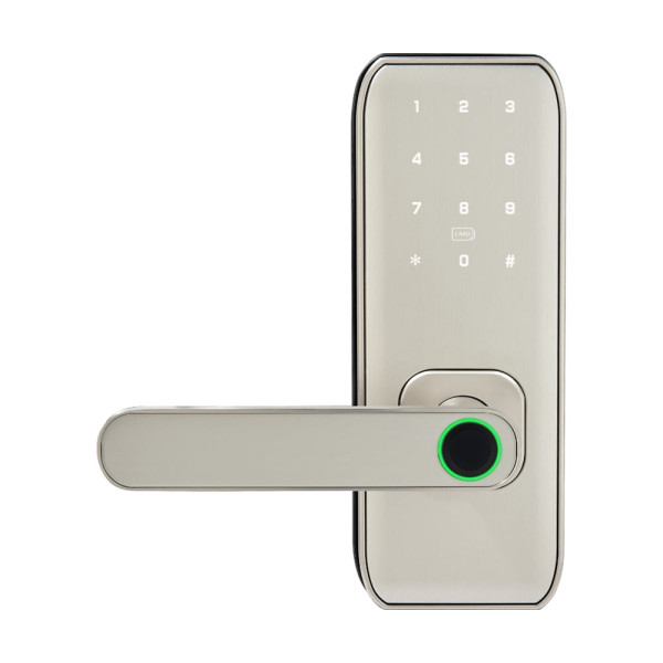 Биометрический замок Trinix TRL-5406BTF Silver L/R с Bluetooth и считывателем отпечатков пальцев и карт Mifare для надежной защиты дверей Биометрический замок Trinix TRL-5406BTF Silver L/R с Bluetooth и считывателем отпечатков пальцев и карт Mifare для надежной защиты дверей