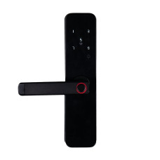 Біометричний електрозамок Trinix TRL-5401BTF Black з Bluetooth для забезпечення безпеки зчитає відбитки пальців та Mifare картки