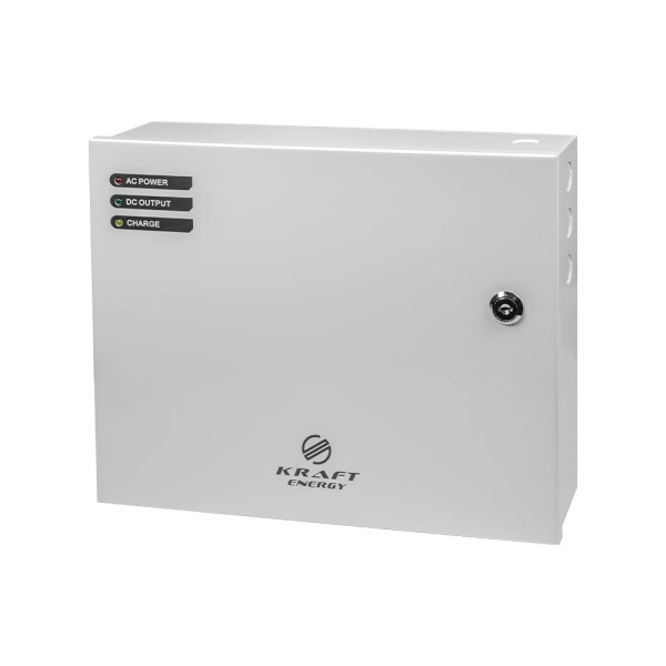Блок живлення Kraft PSU-2425LED 24V для систем безперебійного живлення з LED-індикацією та місцем під 2 акумуляторні батареї 12В/7 Аг Блок живлення Kraft PSU-2425LED 24V для систем безперебійного живлення з LED-індикацією та місцем під 2 акумуляторні батареї 12В/7 Аг
