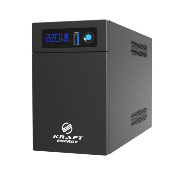 Джерело безперебійного живлення Kraft KRF-1200VA/720W(LED)LiFePO4 UPS для комп'ютерів та електроніки з LCD-дисплеєм, 1200 ВА, 720 Вт, LiFePO4 акумулятором Джерело безперебійного живлення Kraft KRF-1200VA/720W(LED)LiFePO4 UPS для комп'ютерів та електроніки з LCD-дисплеєм, 1200 ВА, 720 Вт, LiFePO4 акумулятором