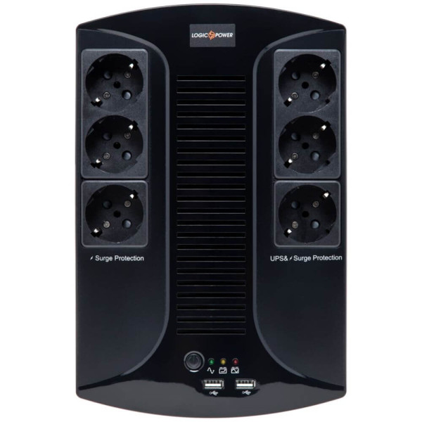 Джерело безперебійного живлення Logicpower LP 850VA-6PS (510W) лінійно-інтерактивне Джерело безперебійного живлення Logicpower LP 850VA-6PS (510W) лінійно-інтерактивне