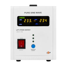 ДБЖ з правильною синусоїдою 12V LPY-PSW-500VA+ (350Вт) 5A/10A для резервного живлення комп'ютерів, котлів опалення та аварійного освітлення