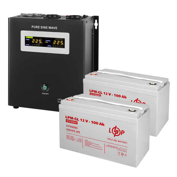 Комплект резервного живлення LP (LogicPower) ДБЖ + гелева батарея (UPS W1500 + АКБ GL 2400W) Комплект резервного живлення LP (LogicPower) ДБЖ + гелева батарея (UPS W1500 + АКБ GL 2400W)