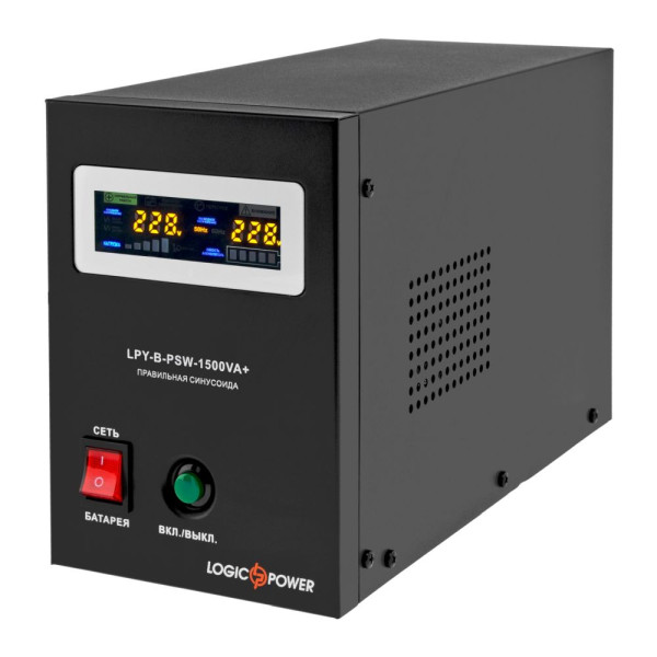Джерело безперебійного живлення Logicpower LPY-B-PSW-1500 ВА / 1050 Вт лінійно-інтерактивне з правильною синусоїдою Джерело безперебійного живлення Logicpower LPY-B-PSW-1500 ВА / 1050 Вт лінійно-інтерактивне з правильною синусоїдою