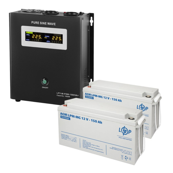 Комплект резервного живлення LP (LogicPower) ДБЖ + мультигелева батарея (UPS W1500 + АКБ MG 3600Wh) Комплект резервного живлення LP (LogicPower) ДБЖ + мультигелева батарея (UPS W1500 + АКБ MG 3600Wh)