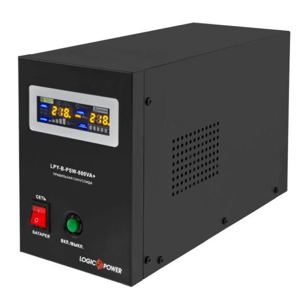 Джерело безперебійного живлення Logicpower LPY-B-PSW-800 ВА / 560 Вт лінійно-інтерактивне з правильною синусоїдою Джерело безперебійного живлення Logicpower LPY-B-PSW-800 ВА / 560 Вт лінійно-інтерактивне з правильною синусоїдою