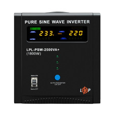 ДБЖ LP LPL-PSW-2500VA+ (1800Вт) 10A/30A з правильною синусоїдою 24V ДБЖ LP LPL-PSW-2500VA+ (1800Вт) 10A/30A з правильною синусоїдою 24V
