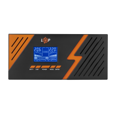ДБЖ з правильною синусоїдою 12V LPM-PSW-1500VA (1050Вт) Black для безперебійного живлення техніки та систем аварійного освітлення