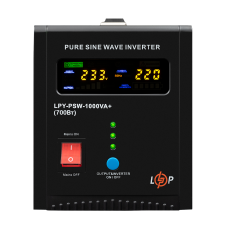 ДБЖ з правильною синусоїдою LPY-PSW-1000VA+ (700Вт) 10A/20A для резервного живлення комп'ютерів та електротехніки 12V