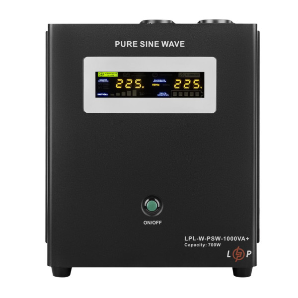 ДБЖ LP LPL-W-PSW-1000VA+ (700Вт) 10A/30A з правильною синусоїдою 12V ДБЖ LP LPL-W-PSW-1000VA+ (700Вт) 10A/30A з правильною синусоїдою 12V