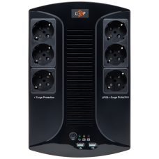Линейно-интерактивный ИБП 850VA-6PS (595Вт) для офисной и бытовой техники с поддержкой 6 устройств и защитой от перегрузок