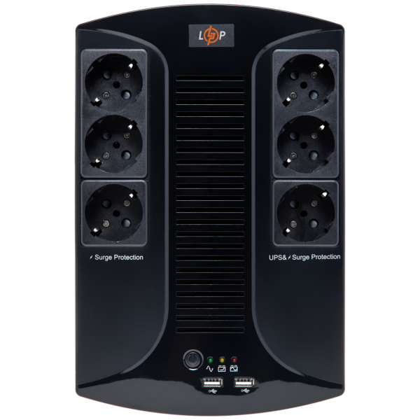 Лінійно-інтерактивне ДБЖ LP 850VA-6PS (595Вт) для захисту побутової та офісної техніки з автономним живленням, LCD індикацією та можливістю підключення 6 приладів Лінійно-інтерактивне ДБЖ LP 850VA-6PS (595Вт) для захисту побутової та офісної техніки з автономним живленням, LCD індикацією та можливістю підключення 6 приладів