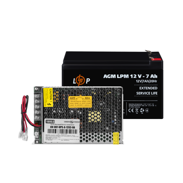 Блок безперебійного живлення GV-007-UPS-A-1203-8A-7Ah для систем відеоспостереження та охоронних сигналізацій Блок безперебійного живлення GV-007-UPS-A-1203-8A-7Ah для систем відеоспостереження та охоронних сигналізацій