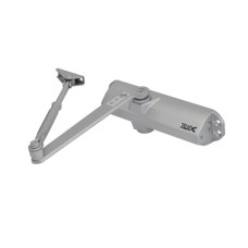 Дверний доводчик Dortec DT-84 Silver для механічного закриття дверей вагою 65-85 кг, складаний важіль, розміри 220x56x46 мм, срібний колір