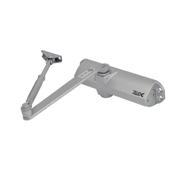 Дверний доводчик Dortec DT-84 Silver для механічного закриття дверей вагою 65-85 кг, складаний важіль, розміри 220x56x46 мм, срібний колір Дверний доводчик Dortec DT-84 Silver для механічного закриття дверей вагою 65-85 кг, складаний важіль, розміри 220x56x46 мм, срібний колір