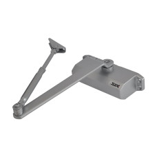 Дверний доводчик Dortec DT-63H Silver з функцією фіксації у відчиненому положенні для дверей вагою 45-65 кг під кутом 85°, розміри 186/45/67 мм