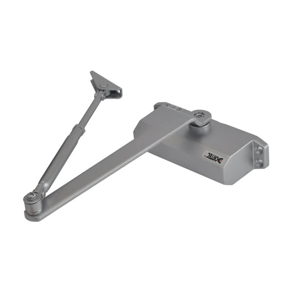 Дверной доводчик Dortec DT-63H Silver с фиксацией двери в открытом положении для дверей массой 45-65 кг углом 85° размером 186x45x67 мм Дверной доводчик Dortec DT-63H Silver с фиксацией двери в открытом положении для дверей массой 45-65 кг углом 85° размером 186x45x67 мм