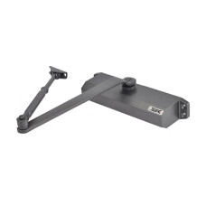 Дверний доводчик Dortec DT-65H Graphite з функцією фіксації дверей у відчиненому положенні до 85°, для маси полотна 85-120 кг, розміри 248/45/72