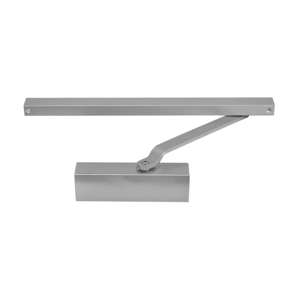 Дверний доводчик Dortec DT-73 Silver, для дверей з масою 45-85 кг, конструкція тяги – ковзаючий канал, розміри 207/55 мм, стильний срібний колір Дверний доводчик Dortec DT-73 Silver, для дверей з масою 45-85 кг, конструкція тяги – ковзаючий канал, розміри 207/55 мм, стильний срібний колір