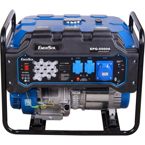 Бензиновий генератор EnerSol EPG-5500S однофазний для резервного живлення з максимальною потужністю 5.5 кВт і двигуном ES-390G Бензиновий генератор EnerSol EPG-5500S однофазний для резервного живлення з максимальною потужністю 5.5 кВт і двигуном ES-390G