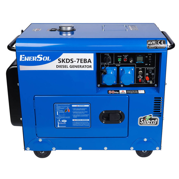 Однофазний дизельний генератор EnerSol SKDS-7EBA 6.5 кВт для резервного живлення та будівельних робіт Однофазний дизельний генератор EnerSol SKDS-7EBA 6.5 кВт для резервного живлення та будівельних робіт