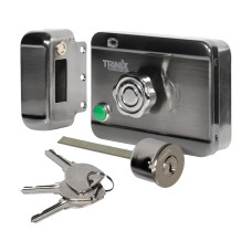 Замок електромоторний ригельний Trinix Fass Lock Rotor для автоматичного замикання з ручкою та таймером затримки 9 сек, напруга 12 В, накладний монтаж, 3 ключі в комплекті