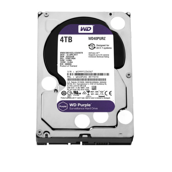 Жорсткий диск 4TB Western Digital WD40PURZ для відеоспостереження Жорсткий диск 4TB Western Digital WD40PURZ для відеоспостереження