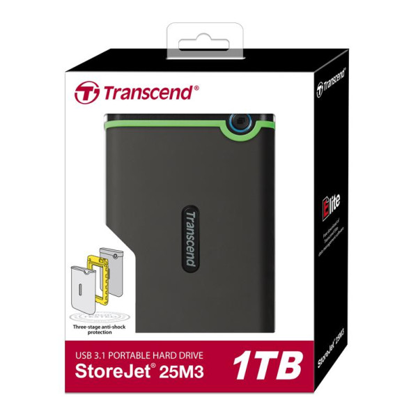 Жорсткий диск Transcend StoreJet 2.5" USB 3.1 1TB StoreJet 25M3 Iron Gray Жорсткий диск Transcend StoreJet 2.5" USB 3.1 1TB StoreJet 25M3 Iron Gray