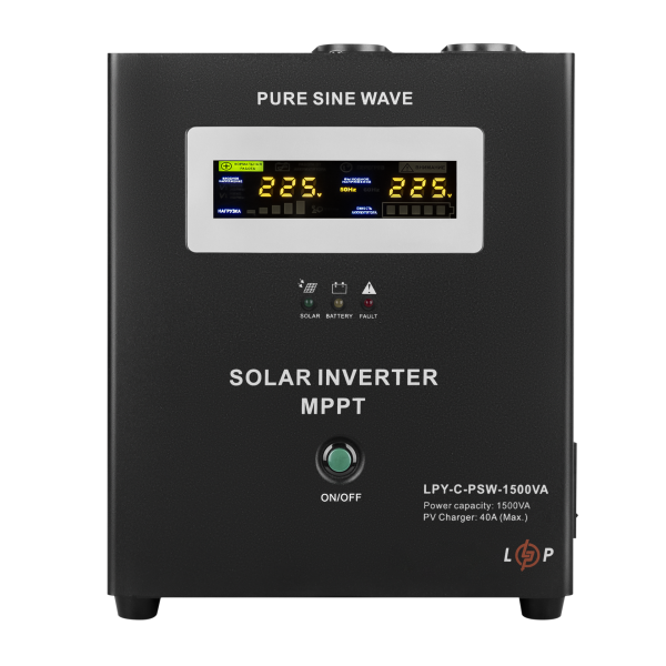 Сонячний інвертор (ДБЖ) LogicPower LPY-С-PSW-1500VA (1050Вт) MPPT 24V Сонячний інвертор (ДБЖ) LogicPower LPY-С-PSW-1500VA (1050Вт) MPPT 24V
