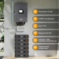 Гібридний трифазний інвертор 12kW hybrid EU-IP65 для сонячних панелей з MPPT контролерами, зарядкою АКБ AGM/GEL/LiFePO4, IP65, WiFi, 240 А, 160-800 В