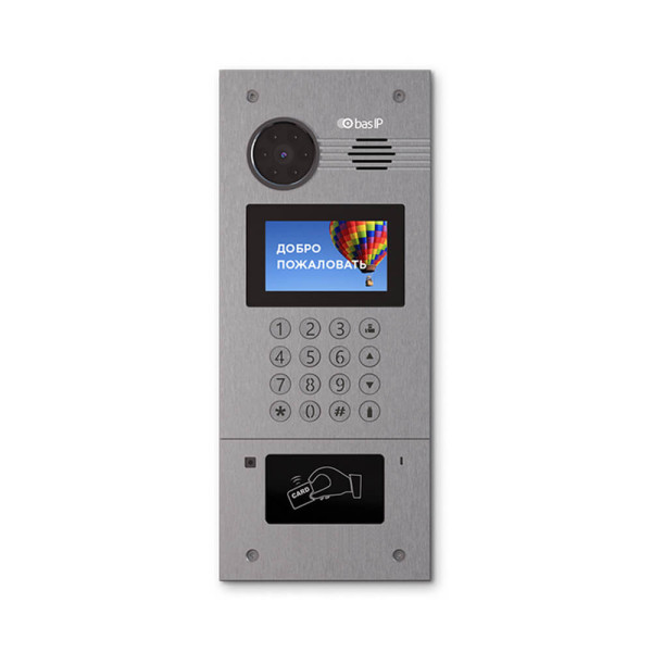 Многоабонентская гибридная IP вызывная панель Bas-IP AA-07HB с поддержкой координатно-матричных систем домофонии, со считывателем UKEY Многоабонентская гибридная IP вызывная панель Bas-IP AA-07HB с поддержкой координатно-матричных систем домофонии, со считывателем UKEY