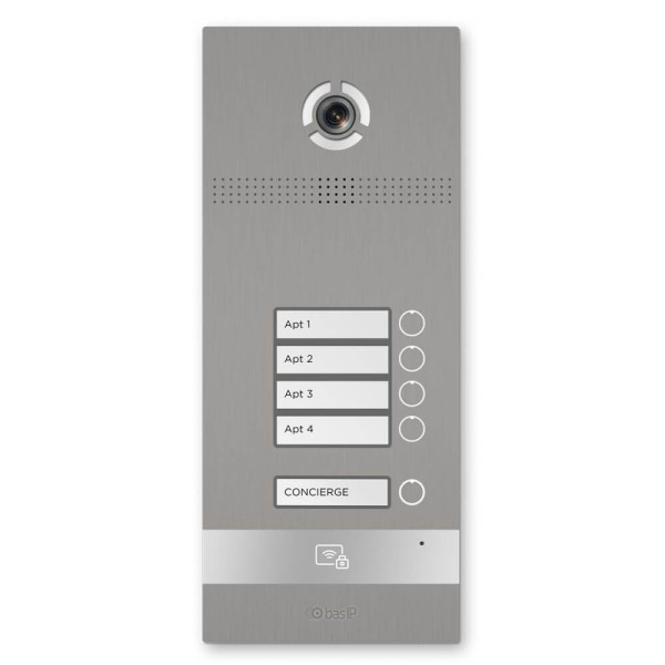 IP панель виклику на 4 абоненти Bas-IP BI-04 silver з розпізнаванням облич і зчитувачем UKEY для IP-домофонів IP панель виклику на 4 абоненти Bas-IP BI-04 silver з розпізнаванням облич і зчитувачем UKEY для IP-домофонів