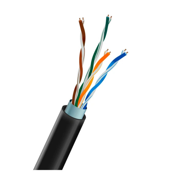 Кабель вита пара FTP CAT5E CCA 0.51mm LDPE Outdoor для створення мереж 100/1000 Мбіт/с довжина 305 м для зовнішнього прокладання Кабель вита пара FTP CAT5E CCA 0.51mm LDPE Outdoor для створення мереж 100/1000 Мбіт/с довжина 305 м для зовнішнього прокладання