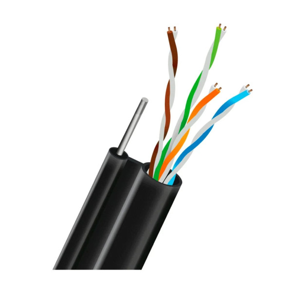 Кабель вита пара UTP CAT5E CCA 0.51mm LDPE Outdoor для створення мереж 100/1000 Мбіт/с, довжина 305м, 4 пари, алюмінієвий сплав з мідним покриттям Кабель вита пара UTP CAT5E CCA 0.51mm LDPE Outdoor для створення мереж 100/1000 Мбіт/с, довжина 305м, 4 пари, алюмінієвий сплав з мідним покриттям