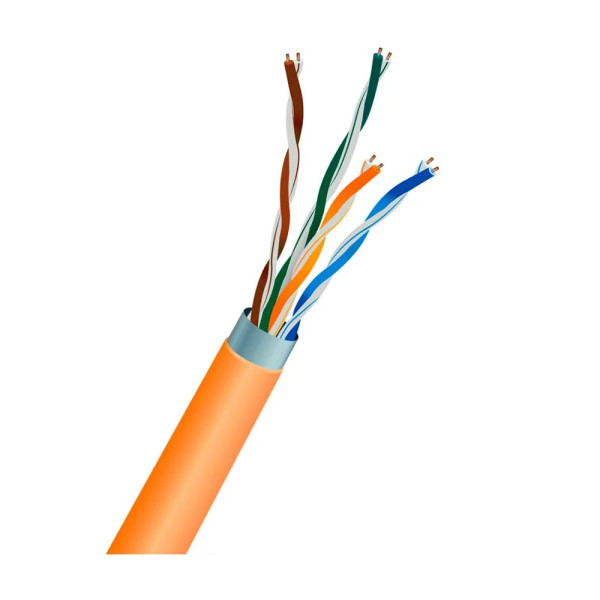 Кабель вита пара FTP CAT6 CU 0.56mm LSZH 305m для мережевого підключення 100/1000 Мбіт/с, екранований, жовтогарячий, для внутрішнього прокладання Кабель вита пара FTP CAT6 CU 0.56mm LSZH 305m для мережевого підключення 100/1000 Мбіт/с, екранований, жовтогарячий, для внутрішнього прокладання