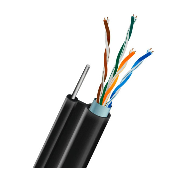 Кабель вита пара FTP CAT5E CU 0.51mm LDPE Outdoor для створення мереж 100/1000 Мбіт/с, довжина бухти 305 м, чорний, для зовнішнього прокладання Кабель вита пара FTP CAT5E CU 0.51mm LDPE Outdoor для створення мереж 100/1000 Мбіт/с, довжина бухти 305 м, чорний, для зовнішнього прокладання