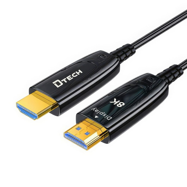 Кабель HDMI 2.1 30m для підключення телевізорів і проекторів Dtech DT-HOF8030 з підтримкою 8K@60Hz, 4K@120Hz, HDR, позолочені контакти, 48 Гбіт/с Кабель HDMI 2.1 30m для підключення телевізорів і проекторів Dtech DT-HOF8030 з підтримкою 8K@60Hz, 4K@120Hz, HDR, позолочені контакти, 48 Гбіт/с