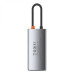 USB Hub 4-в-1 Baseus Metal Gleam Series CAHUB-CY0G для розширення можливостей ПК з HDMI 4K та USB-C зарядкою сірий