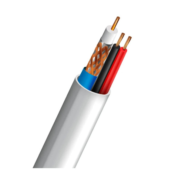 Кабель коаксіальний SL-59+2*0.5 CU 0.8mm Indoor OS-структура Trinix 305m для відеоспостереження з живленням, подвійне екранування, мідна жила Кабель коаксіальний SL-59+2*0.5 CU 0.8mm Indoor OS-структура Trinix 305m для відеоспостереження з живленням, подвійне екранування, мідна жила